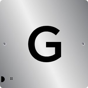 Letter G sign | Braille Signs