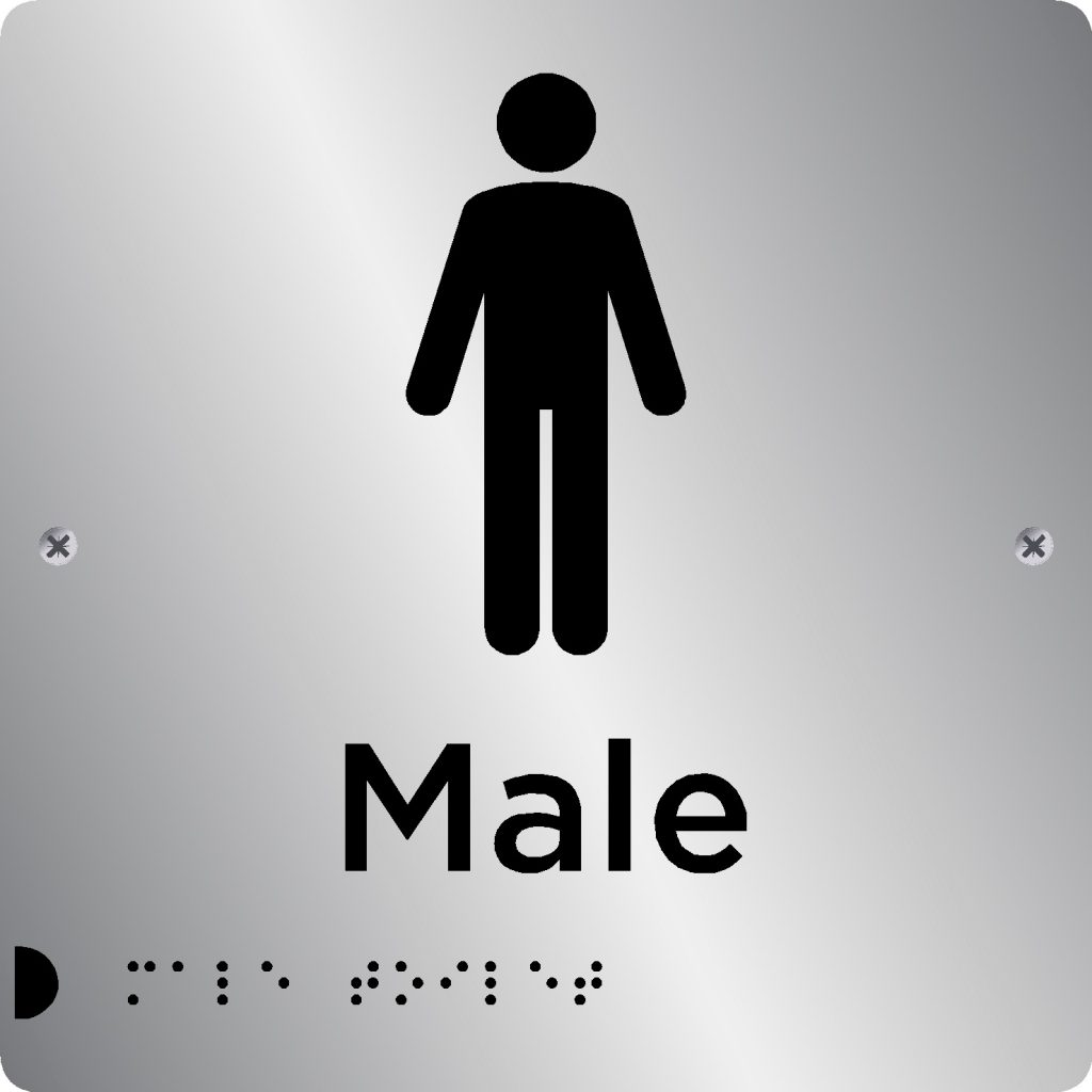 Male Toilet sign Braille Signs