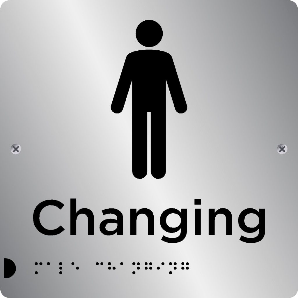Modifying Sign Male Changing sign | Braille Signs