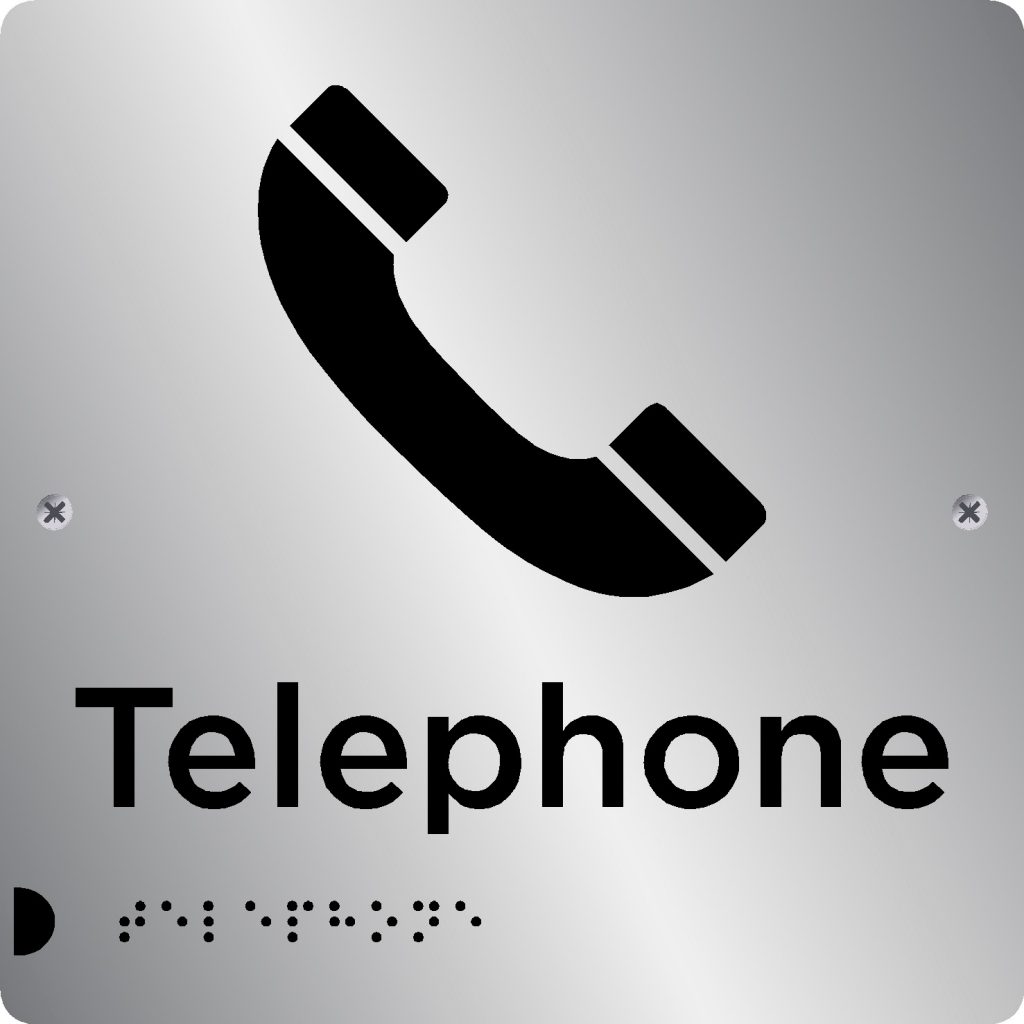 Telephone sign Braille Signs