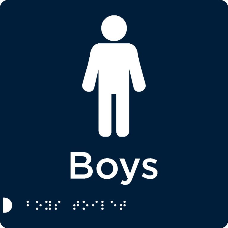 Boys Toilet sign Braille Signs
